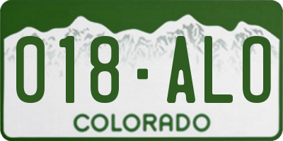 CO license plate 018ALO