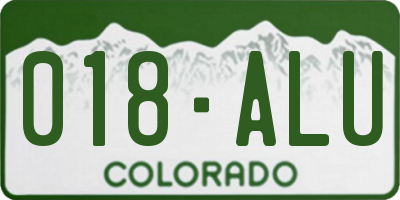 CO license plate 018ALU