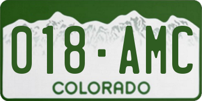 CO license plate 018AMC