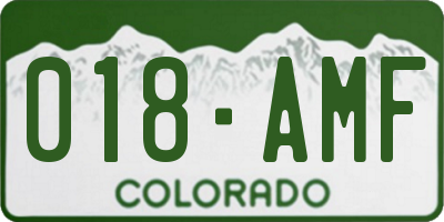 CO license plate 018AMF