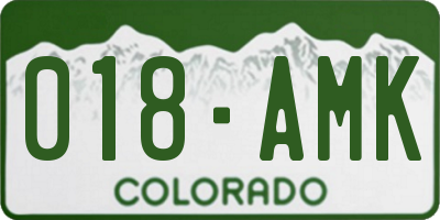 CO license plate 018AMK