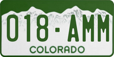 CO license plate 018AMM