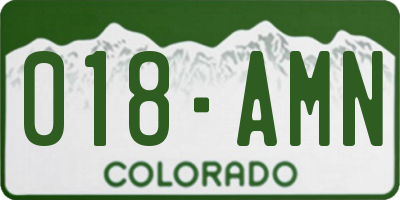CO license plate 018AMN
