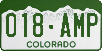 CO license plate 018AMP