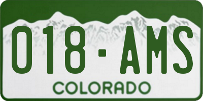 CO license plate 018AMS