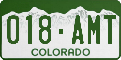 CO license plate 018AMT