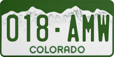 CO license plate 018AMW
