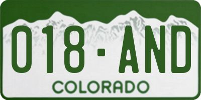 CO license plate 018AND