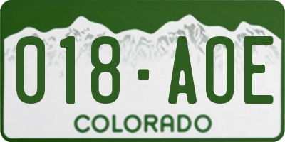 CO license plate 018AOE
