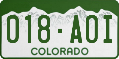 CO license plate 018AOI