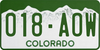 CO license plate 018AOW