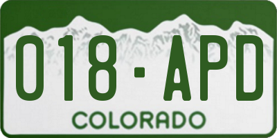 CO license plate 018APD