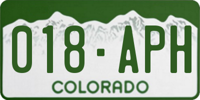CO license plate 018APH