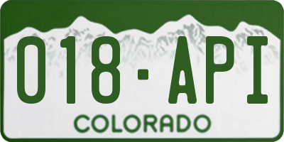CO license plate 018API