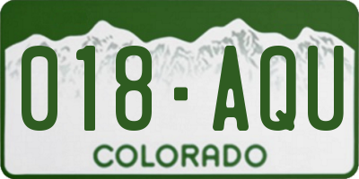 CO license plate 018AQU