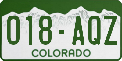 CO license plate 018AQZ