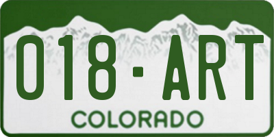 CO license plate 018ART