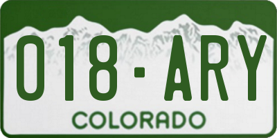 CO license plate 018ARY