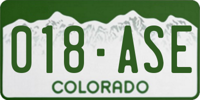CO license plate 018ASE