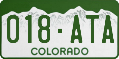 CO license plate 018ATA