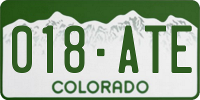 CO license plate 018ATE