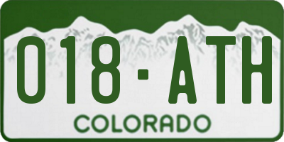 CO license plate 018ATH