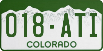 CO license plate 018ATI