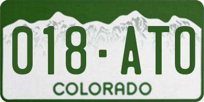 CO license plate 018ATO
