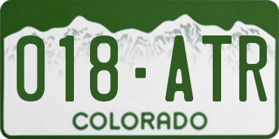 CO license plate 018ATR
