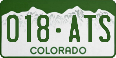 CO license plate 018ATS