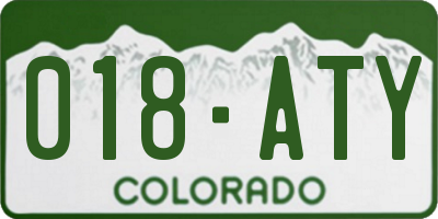 CO license plate 018ATY