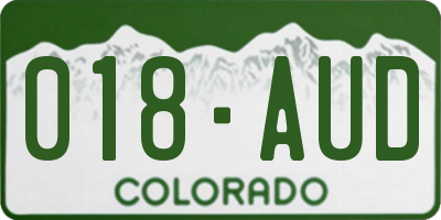 CO license plate 018AUD