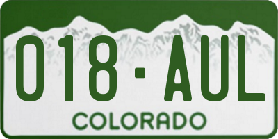 CO license plate 018AUL