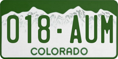 CO license plate 018AUM