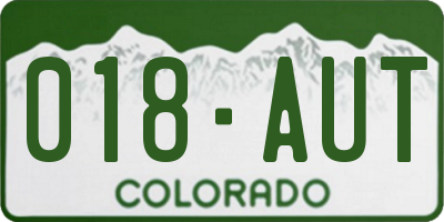 CO license plate 018AUT