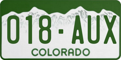 CO license plate 018AUX