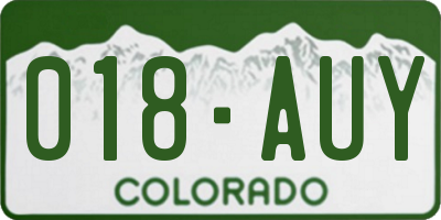 CO license plate 018AUY