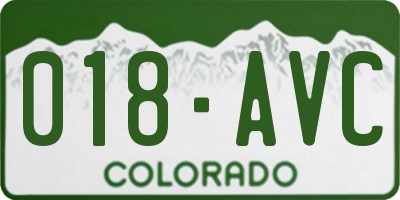 CO license plate 018AVC