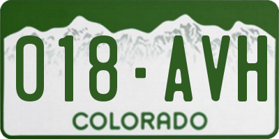 CO license plate 018AVH