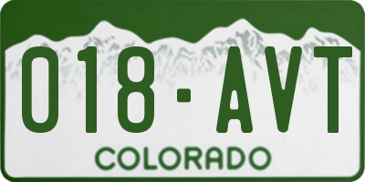 CO license plate 018AVT