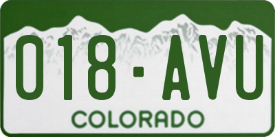 CO license plate 018AVU