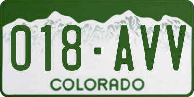 CO license plate 018AVV