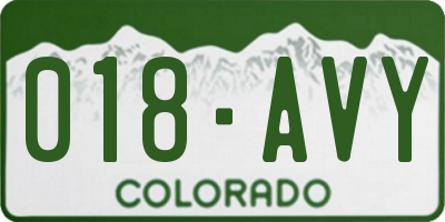 CO license plate 018AVY