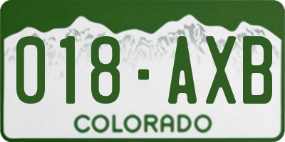 CO license plate 018AXB