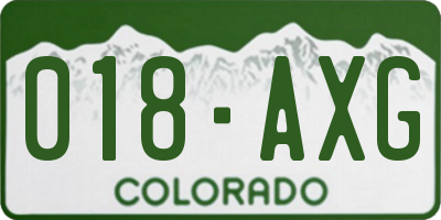 CO license plate 018AXG