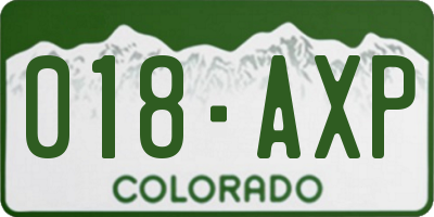 CO license plate 018AXP