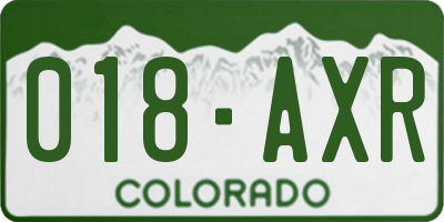 CO license plate 018AXR