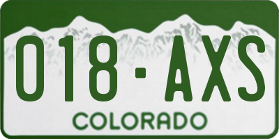 CO license plate 018AXS