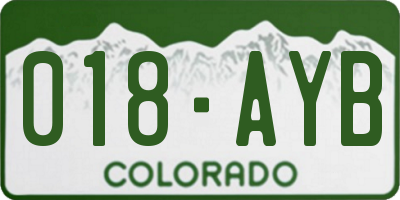 CO license plate 018AYB