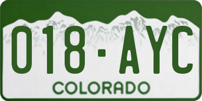 CO license plate 018AYC